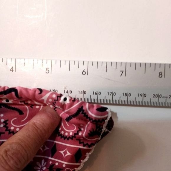 Agua Bendita, Itsy Bitsy Teeny Weeny Maroon & White Bandana String Bikini Top S - Picture 5 of 7